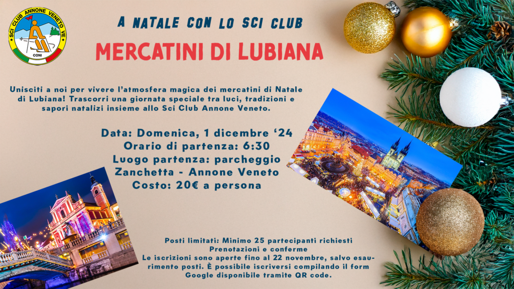 Gita Natalizia ai Mercatini di Lubiana con lo Sci Club Annone Veneto