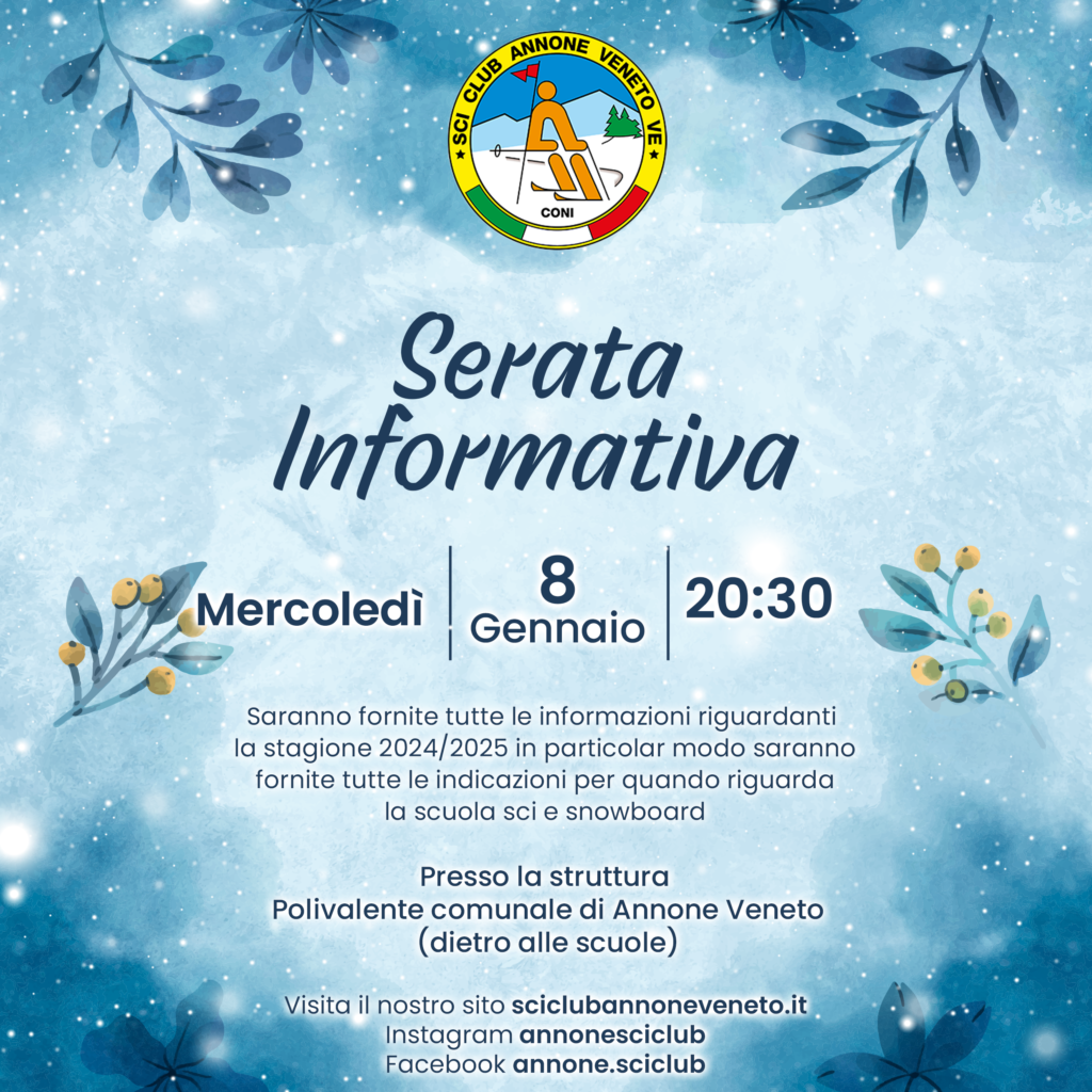 Serata informativa sulla stagione 2024/2025